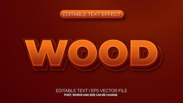 Estilo de madera con efecto de texto editable