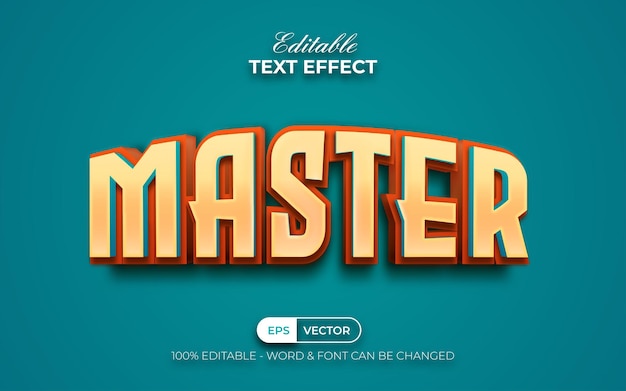 Estilo maestro de efecto de texto 3d efecto de texto editable