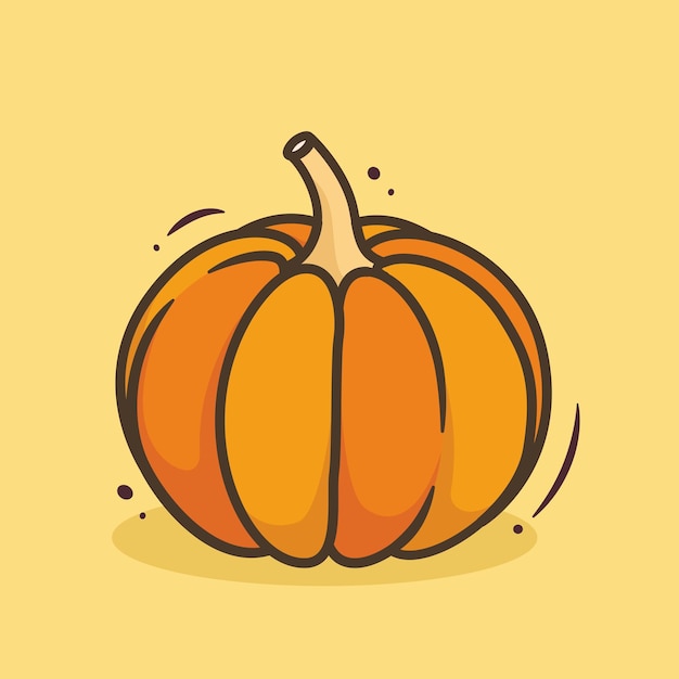 Estilo minimalista de calabaza aislado en un fondo naranja