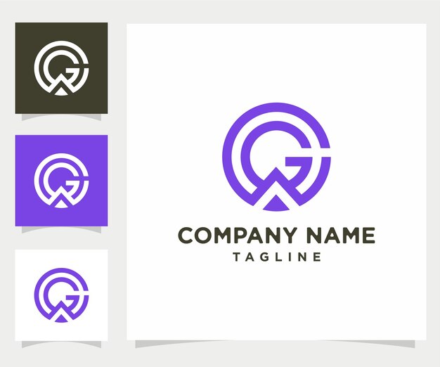 estilo minimalista círculo letra G logotipo vectorial