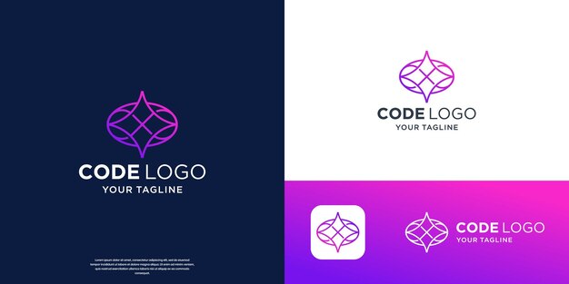 estilo minimalista de codificación de elementos de diseño de logotipo con concepto de arte de línea infinita