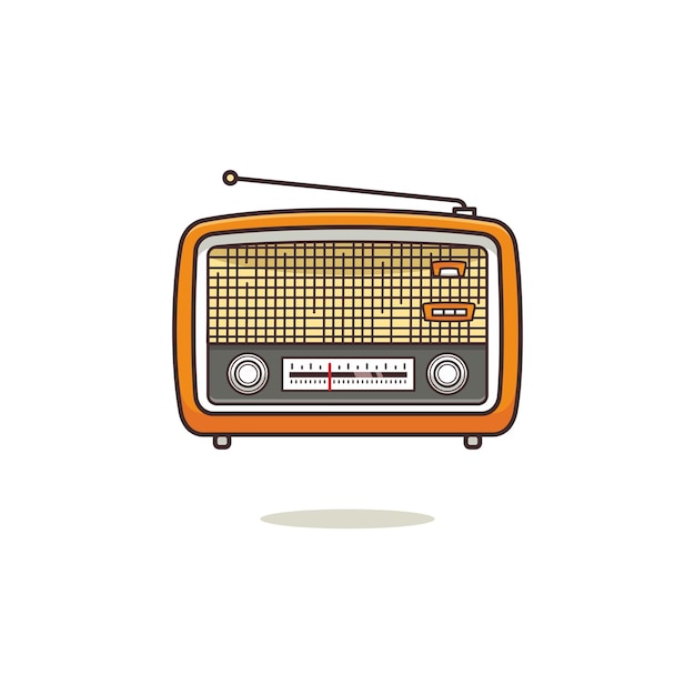 Estilo minimalista de radio aislado en un fondo blanco