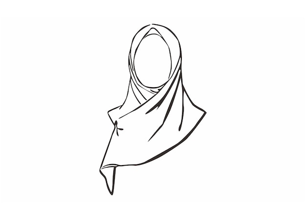 Vector estilo de moda de hijab para mujeres musulmanas con estilo de arte de línea