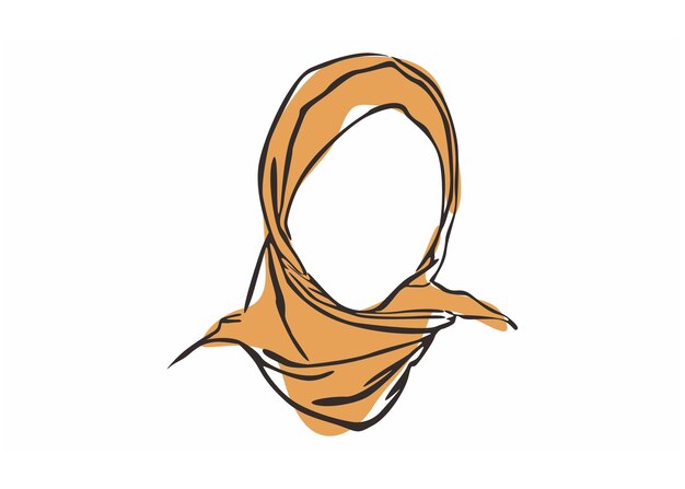 Vector estilo de moda de hijab para mujeres musulmanas con estilo de arte de línea