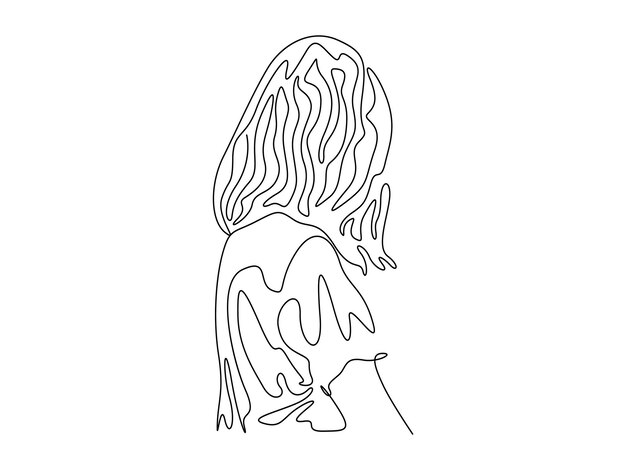 Estilo de moda juventud fitness deportes belleza dibujo de líneas minimalistas ilustración vectorial vector libre