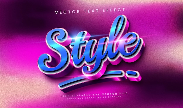 Estilo de moda rosado 3d Efecto de texto editable Concepto joven moderno
