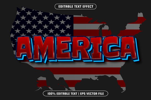 Estilo moderno de efecto de texto editable de América