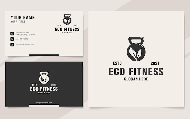 Estilo de monograma de plantilla de logotipo de fitness ecológico minimalista