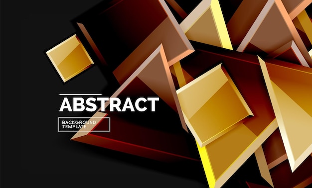 Estilo de mosaico brillante formas geométricas cuadrados y triángulos en negro
