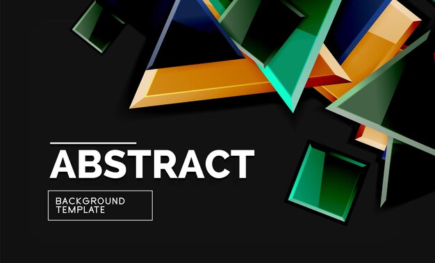 Estilo de mosaico brillante formas geométricas cuadrados y triángulos en negro