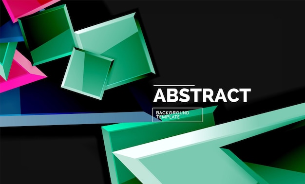 Estilo de mosaico brillante formas geométricas cuadrados y triángulos en negro