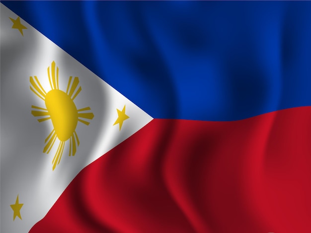 Estilo ondulado de la bandera de filipinas para el día de la independencia