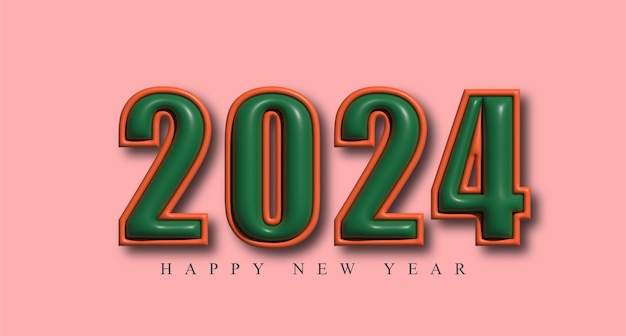Vector estilo de papel 2024 nuevo año efecto de texto 3d