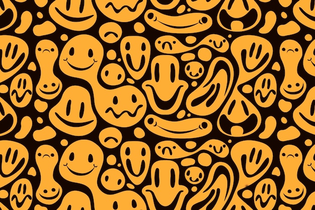 Estilo de patrón de emoticonos de sonrisa distorsionada