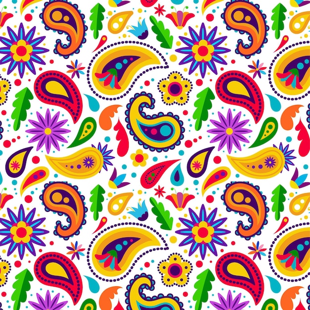 Estilo de patrón de paisley colorido