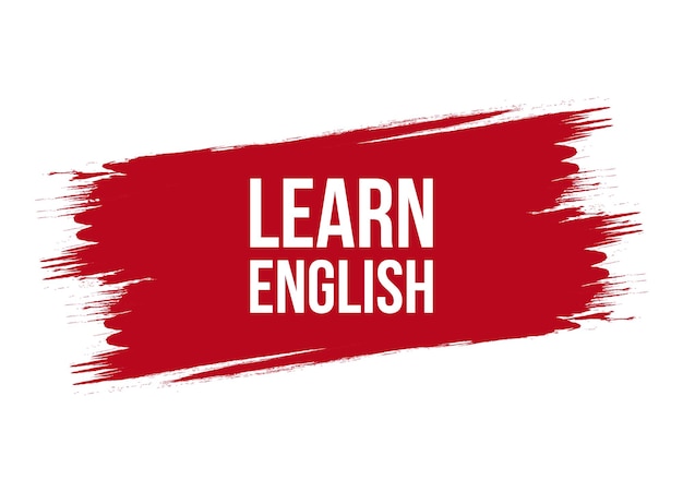 El estilo del pincel aprende el diseño vectorial del estandarte en inglés