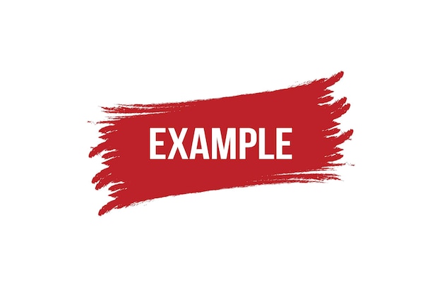 Estilo de pincel Ejemplo de diseño de bandera roja sobre fondo blanco