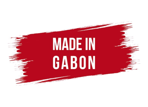 El estilo de pincel hecho en la ilustración de diseño vectorial de la bandera de Gabón.