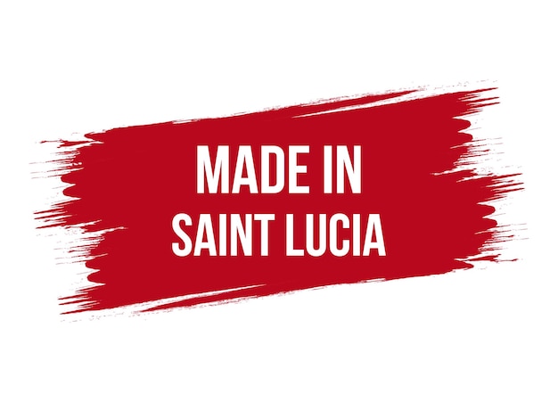 Estilo de pincel hecho en Santa Lucía ilustración de bandera vectorial roja aislada sobre fondo blanco.