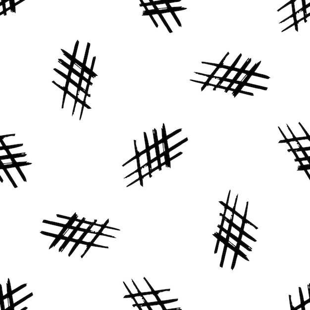 Estilo de pincel de lápiz Doodle patrón sin costuras de repetición de hashtags de cuadrícula Contorno vectorial dibujado a mano