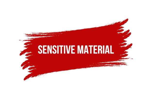 Estilo de pincel Material sensible Diseño de bandera roja aislado sobre fondo blanco