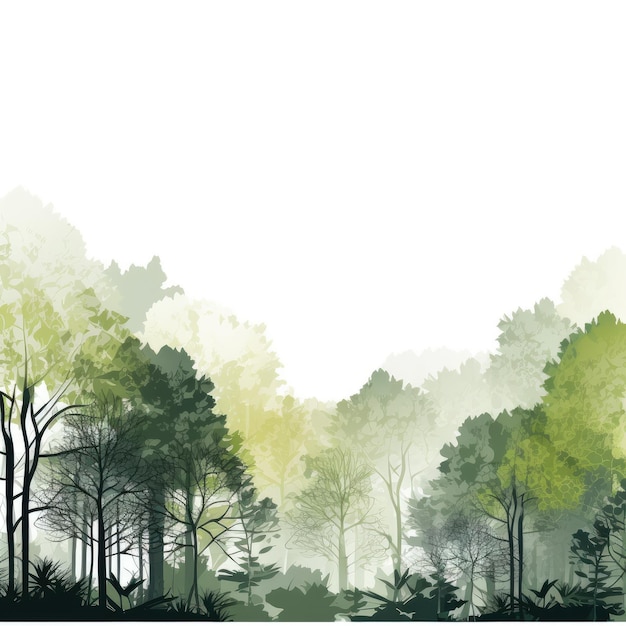 Estilo de pintura de agua de fondo de bosque Vector