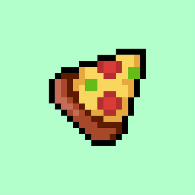 estilo de píxel de vector de pizza