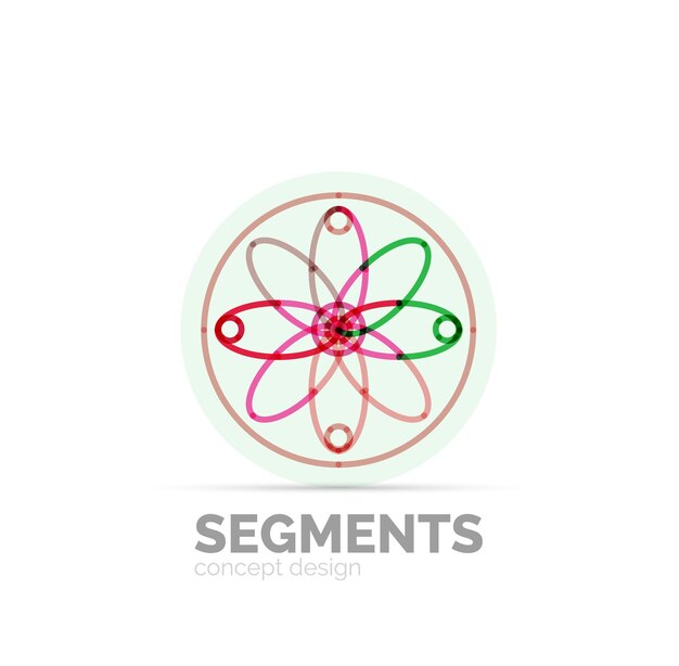 Estilo plano de diseño de marco de icono floral hipster lineal geométrico abstracto