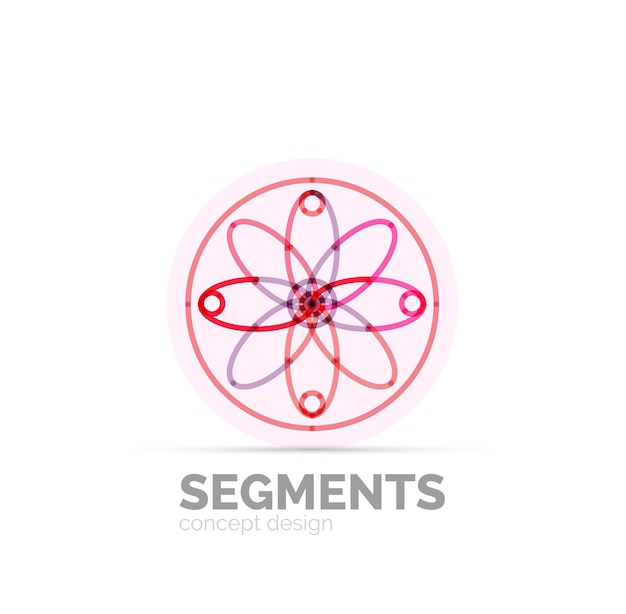 Estilo plano de diseño de marco de icono floral hipster lineal geométrico abstracto
