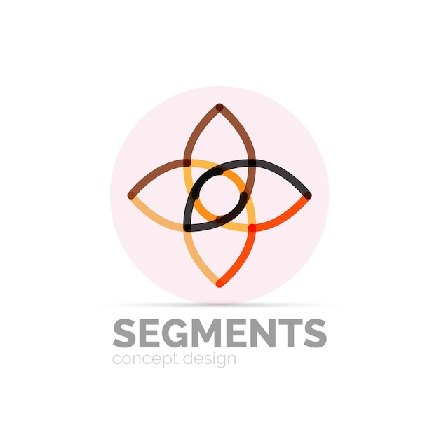 Estilo plano de diseño de marco de icono floral hipster lineal geométrico abstracto