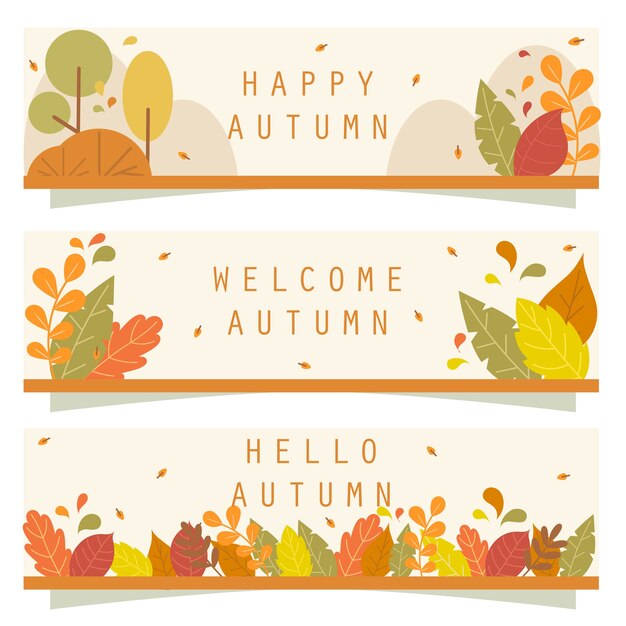 Estilo plano de fondo de hojas de otoño Flyer