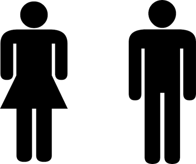 Estilo plano Hombre Mujer Icono de color Negro