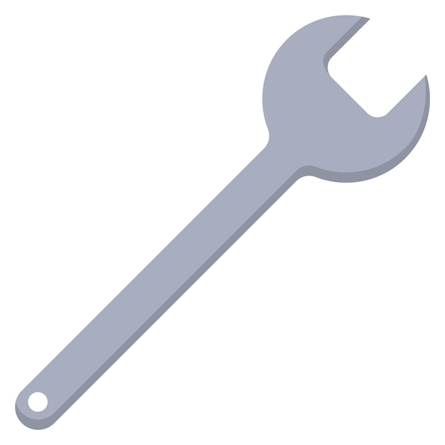Estilo plano de llave de dibujos animados aislado sobre fondo blanco