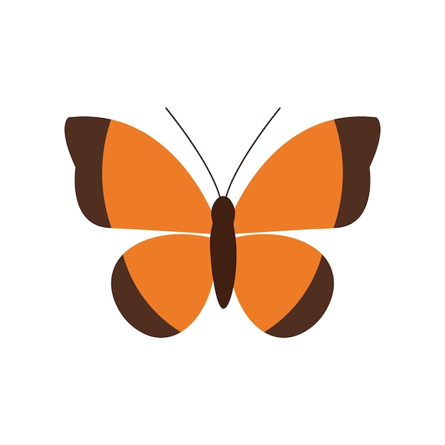 Vector estilo plano de mariposa naranja vectorial