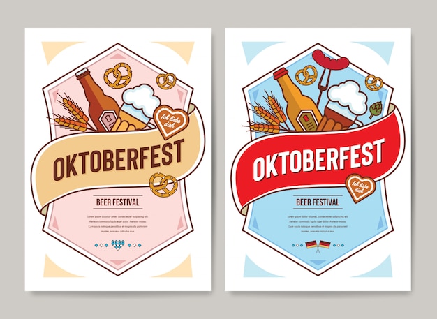 Estilo plano de plantilla de cartel de oktoberfest