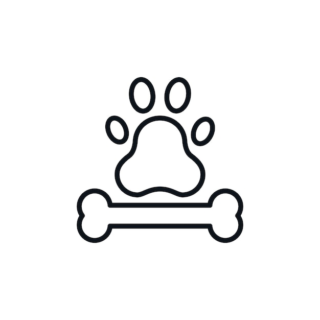 Estilo plano de la plantilla del logotipo del icono de la pata