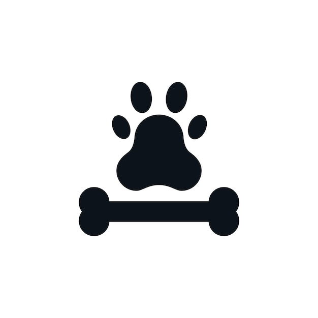 Estilo plano de la plantilla del logotipo del icono de la pata