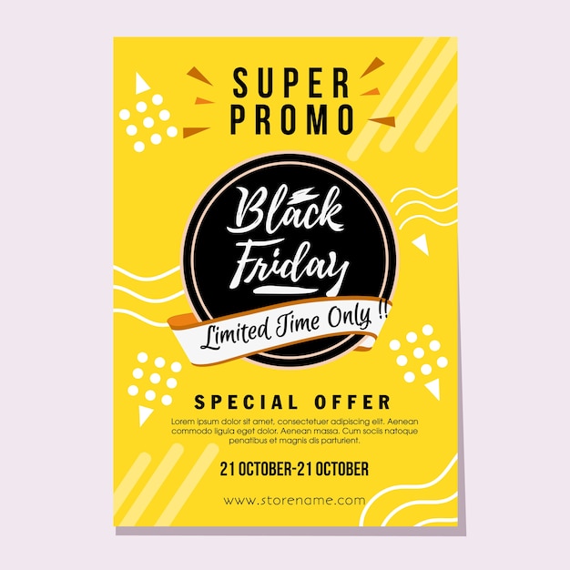 Estilo plano de venta super promocional de viernes negro