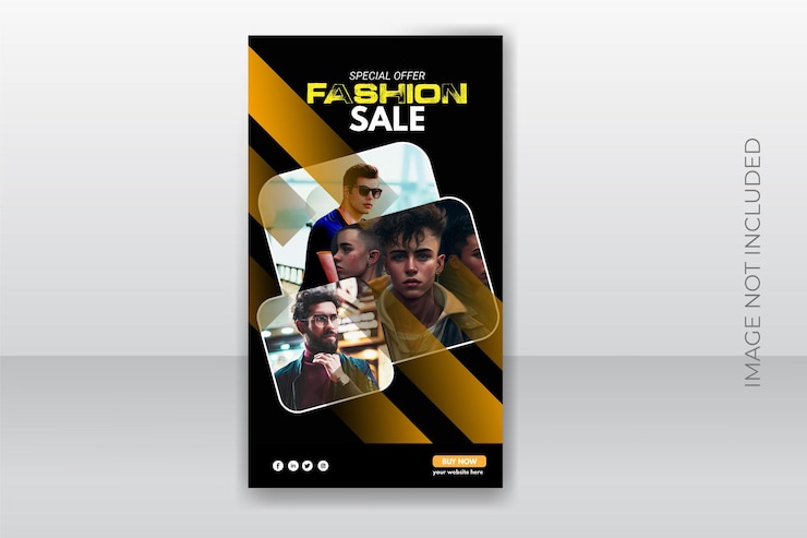 Vector estilo de plantilla de banner de redes sociales de concepto de venta de moda
