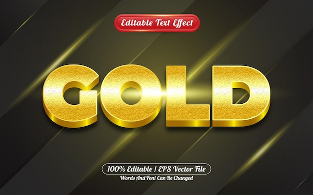Estilo de plantilla de efecto de texto 3D de oro editable