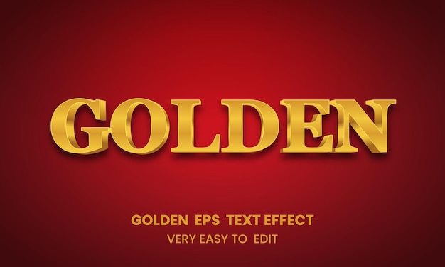 Estilo de plantilla de efecto de texto editable 3d dorado vector premium