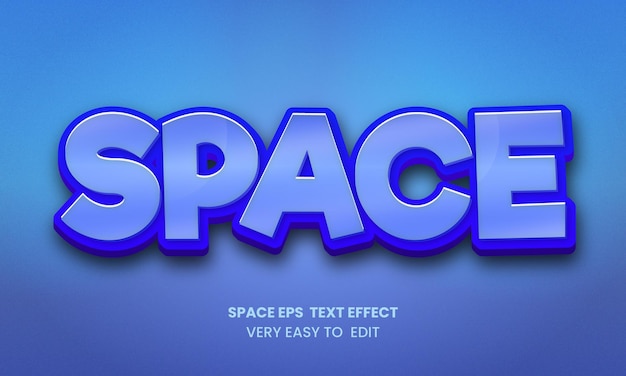 Estilo de plantilla de efecto de texto editable 3d espacial