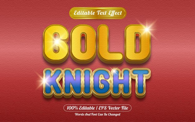 Estilo de plantilla de efecto de texto editable de golden knight