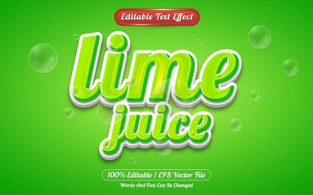 Estilo de plantilla de efecto de texto editable de jugo de limón