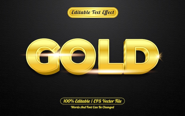 Estilo de plantilla de efecto de texto editable en oro