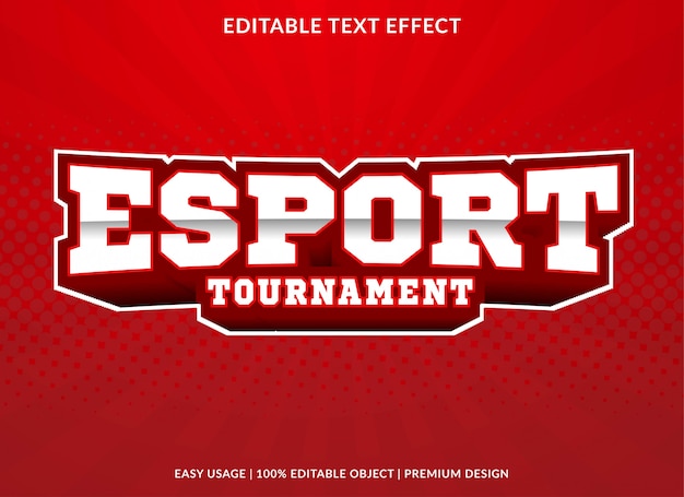 Estilo de plantilla de efecto de texto de torneo de esport