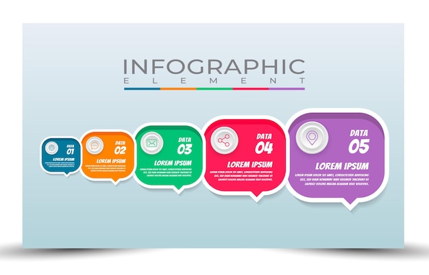 Estilo de plantilla de elementos de infografía de proceso