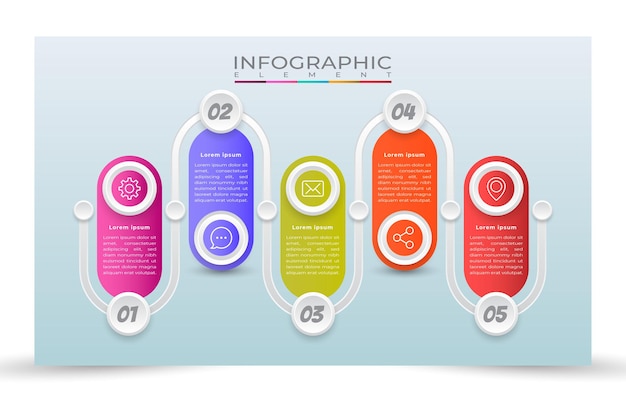 Estilo de plantilla de infografía de 6 pasos