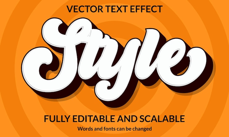 Vector estilo de plantilla vectorial de tipografía de efecto de texto editable en 3d