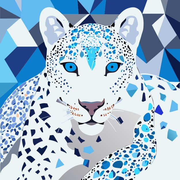 Vector estilo poligonal de leopardo estilo callejero de alta calidad muy detallado limpio